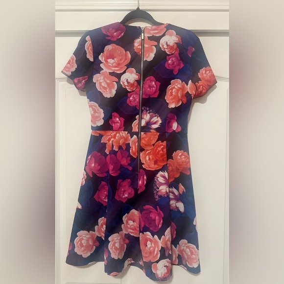 Women’s Eliza‎ J Navy Pink Floral Dress Party Evening Wedding Guest. Size 6. - Picture 3 of 5